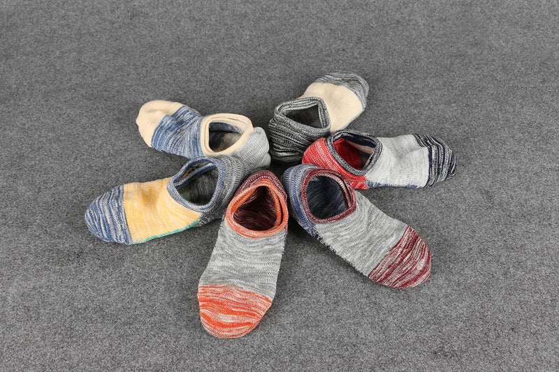 Empino Mens No Show Low Cut Socks Non Slip Casual Ankle Cotton Socks Liner (Funky Color - 6Pack) - Image 5